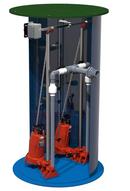 Liberty Pumps Blue 36 x 72 in. 208/230V Pre-assembled Duplex Grinder Package 