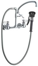 Chicago Faucets Polished Chrome Pre-Rinse Fitting Wall Mount Kitchen Faucet with Double Lever Handle 