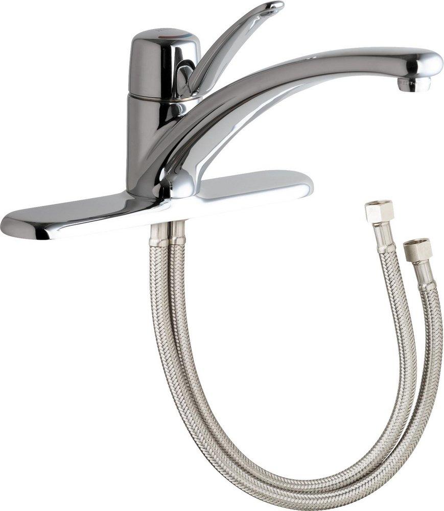 Chicago Faucets Polished Chrome Single Handle Lever Deck Mount Service Faucet 