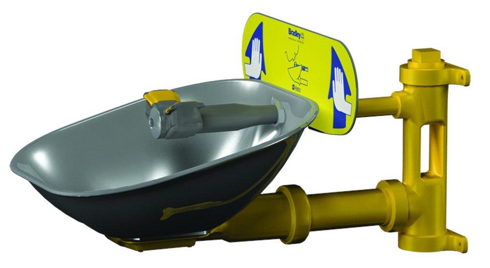 Bradley Corporation Yellow Eye Wash Station with Stainless Steel Bowl 