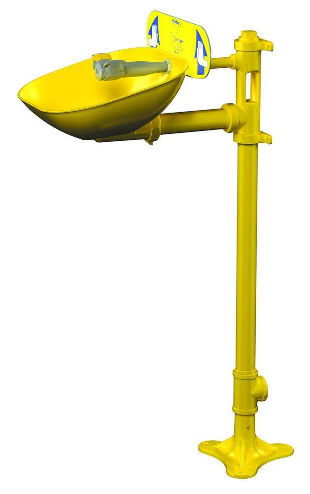 Bradley Corporation Yellow NPT Eye Wash Station with Plastic Bowl 