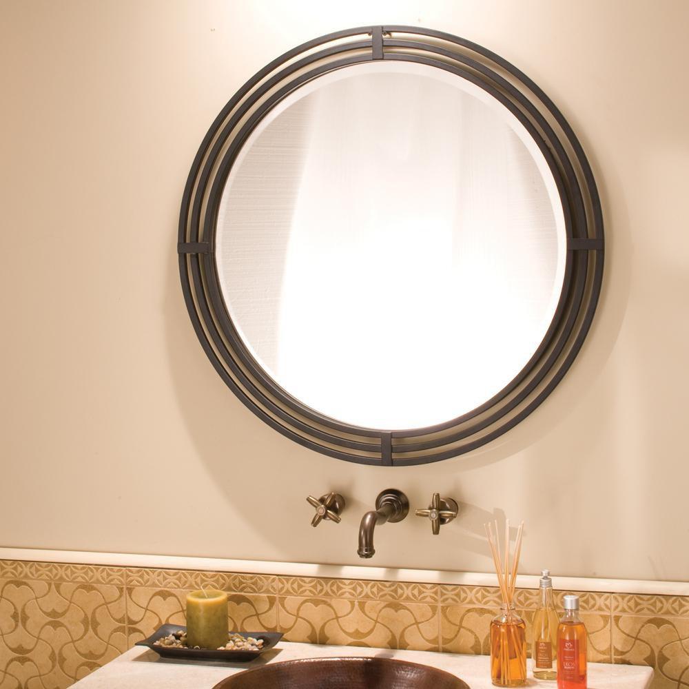 Native Trails Black Wrought Iron Round Mirror 