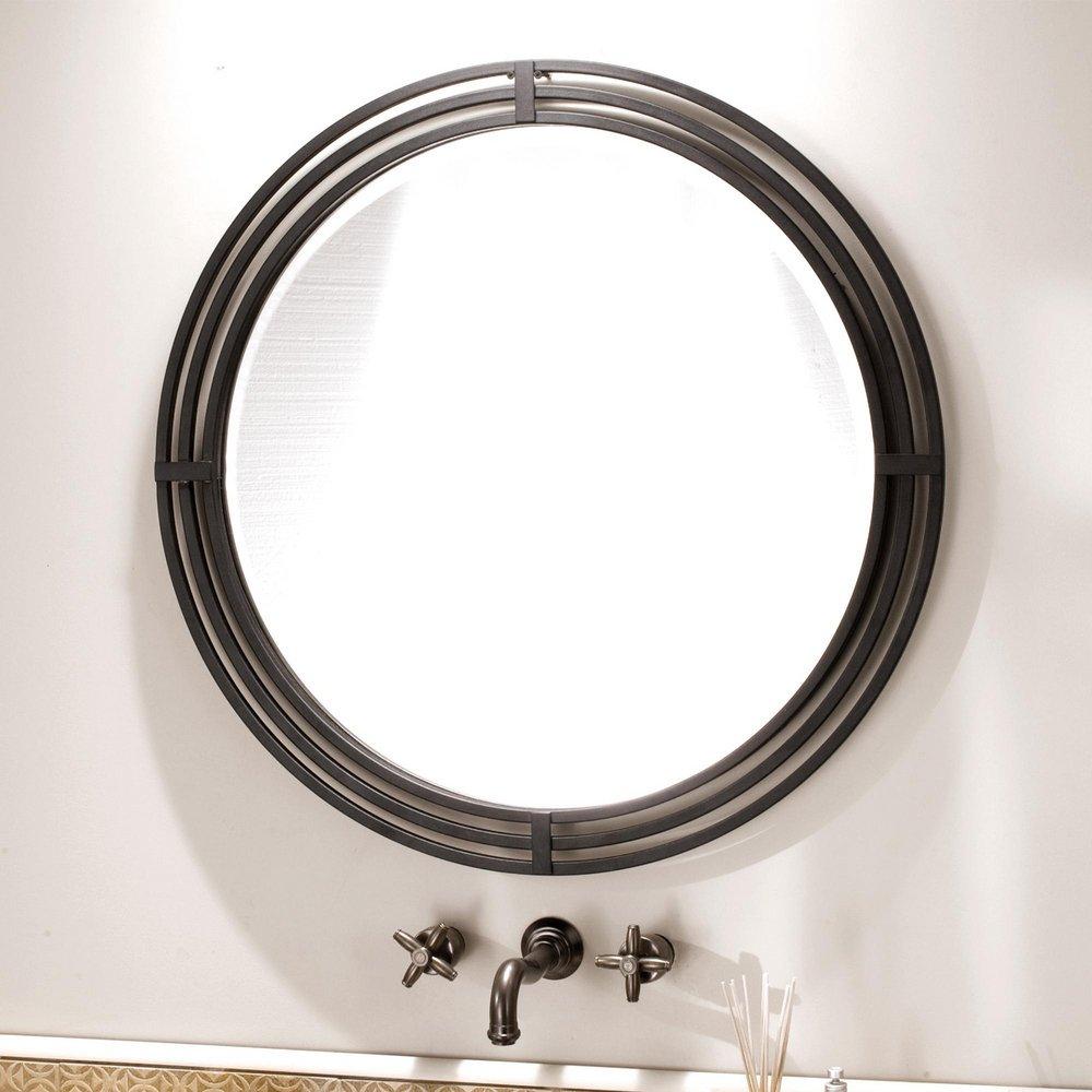 Native Trails Black Wrought Iron Round Mirror 