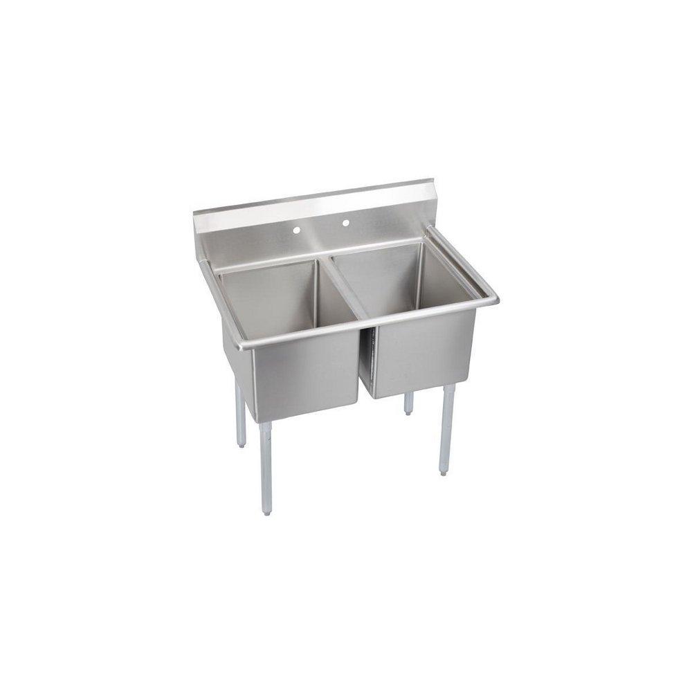 Elkay Stainless Steel 2-Hole 2-Bowl Scullery Sink 