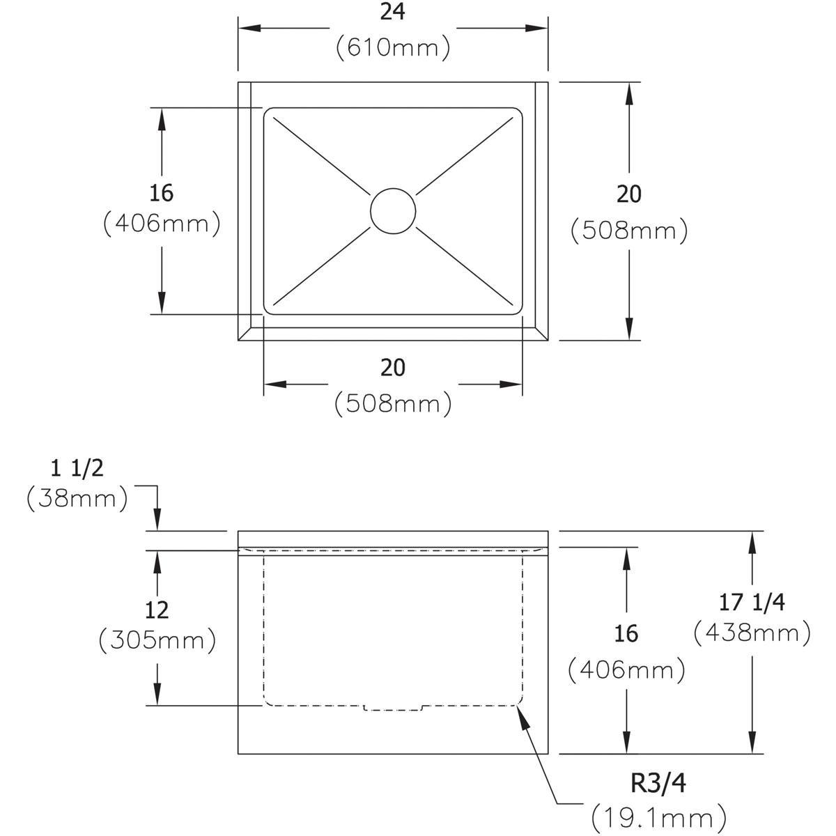 Elkay Stainless Steel 3-1/2 in. Mop Basin 