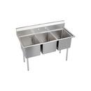 Elkay Stainless Steel 57 x 25-3/4 in. 16 ga 2-Hole 3-Bowl Floor Mount 300 Service Sink with Center Drain 
