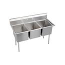 2-Hole 3-Compartment Sink in Stainless Steel