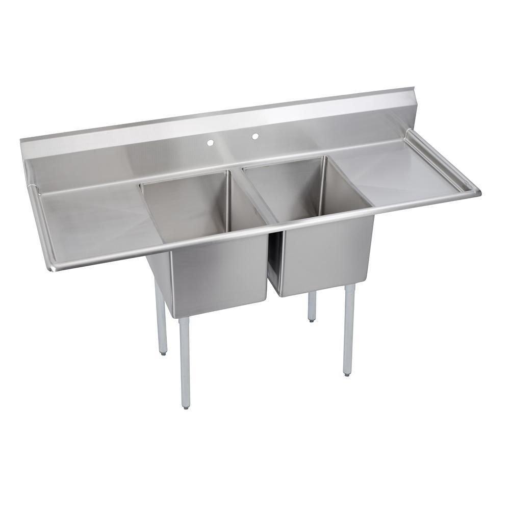 70X26 2 Hole Double Bowl Stainless Steel SCUL SINK 
