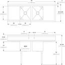 70X26 2 Hole Double Bowl Stainless Steel SCUL SINK 