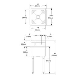 No-Hole Single Bowl Utility Sink in Stainless Steel