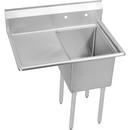 50-1/2 x 29-3/4 in. 18 ga 2-Hole 1-Bowl Floor Mount 300 Service Sink with Center Drain in Stainless Steel