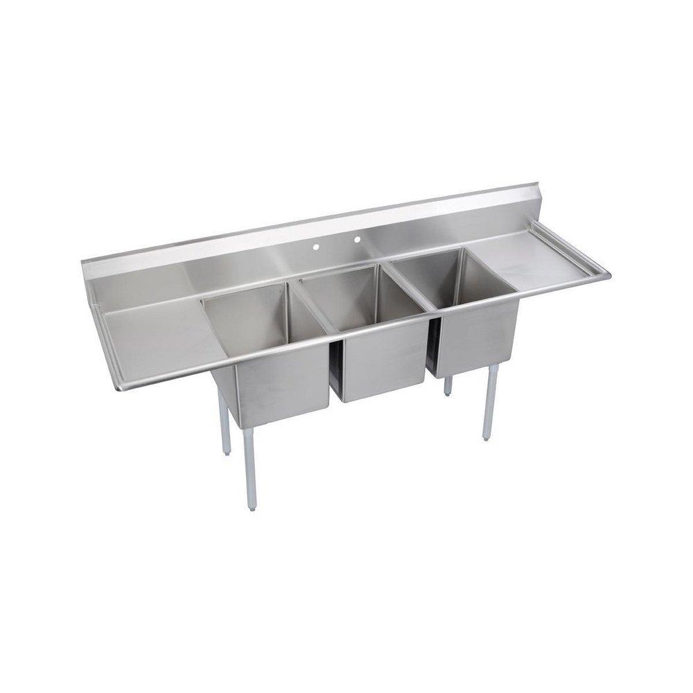 Elkay Stainless Steel 2-Hole 3-Bowl Standard Series Sink 