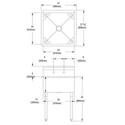 2-Hole Floor Mount Utility Sink