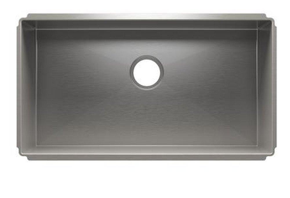 Julien Brushed Stainless Steel 31-1/2 x 17-1/2 in. 1 Hole Stainless Steel Single Bowl Undermount Kitchen Sink 