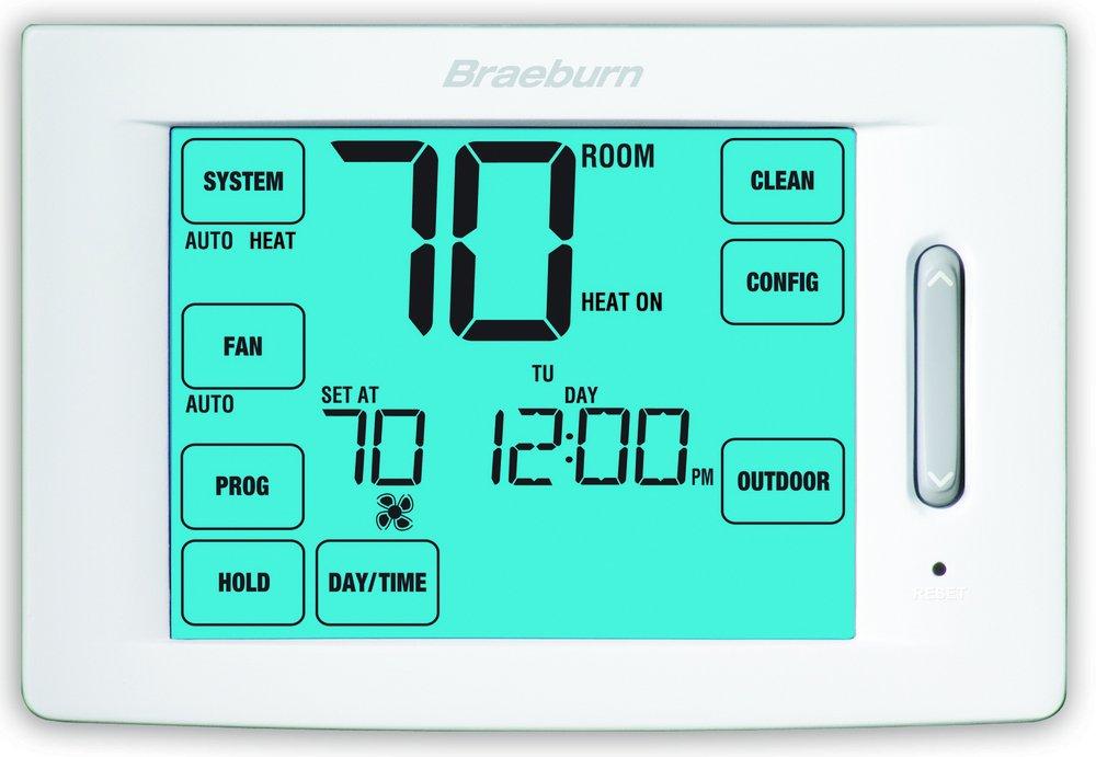 Braeburn Systems White 4H/2C Non-programmable Thermostat 