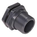 1-1/2 in. Threaded Straight PVC Bulkhead Fitting with EPDM Gasket