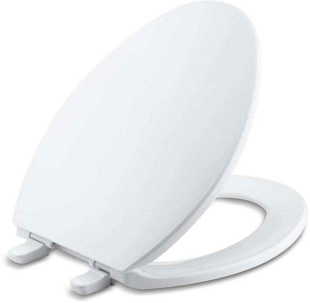 KOHLER White Elongated Closed Front Toilet Seat 