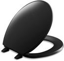 Round Closed Front Toilet Seat in Black Black