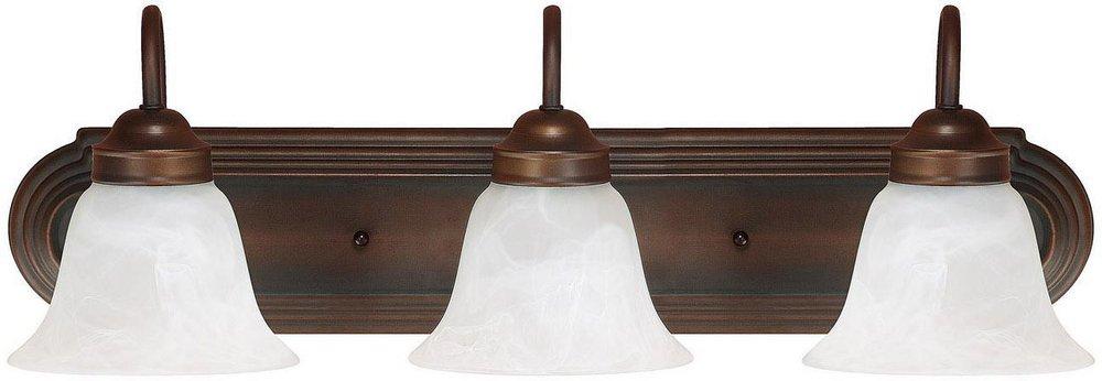 Capital Lighting Burnished Bronze 7-3/4 in. 100W 2-Light Vanity Fixture with White Faux Alabaster Glass Shade 
