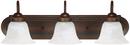 7-3/4 in. 100W 3-Light Vanity Fixture in Burnished Bronze with White Faux Alabaster Glass Shade