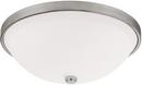 5-1/4 x 14-3/4 in. 3-Light Ceiling Fixture in Matte Nickel with Soft White Glass Shade