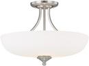 12 in. 3-Light Semi-Flushmount Ceiling Fixture in Matte Nickel with Soft White Glass Shade