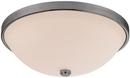 4-1/2 x 12-1/2 in. 2-Light Ceiling Fixture in Matte Nickel with Soft White Glass Shade