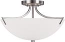 Capital Lighting Brushed Nickel 10 in. 3-Light Semi-Flushmount Ceiling Fixture with Mist Scavo Glass Shade 