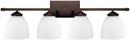 Capital Lighting Burnished Bronze 9 in. 100W 4-Light Vanity Fixture with Soft White Glass Shade 