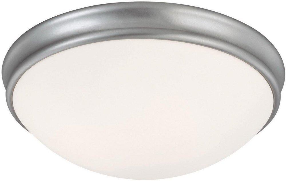 Capital Lighting Matte Nickel 4-1/4 x 14 in. 3-Light Ceiling Fixture with White Glass Shade 