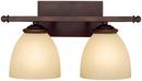9 in. 100W 2-Light Vanity Fixture in Burnished Bronze with Mist Scavo Glass Shade
