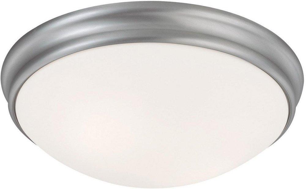 Capital Lighting Matte Nickel 3-1/2 x 12 in. 2-Light Ceiling Fixture with White Glass Shade 