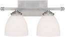 Capital Lighting Matte Nickel 9 in. 100W 2-Light Vanity Fixture with Soft White Glass Shade 