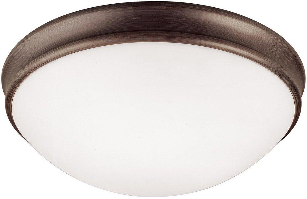 Capital Lighting Oil Rubbed Bronze 3-1/2 x 12 in. 2-Light Ceiling Fixture with White Glass Shade 