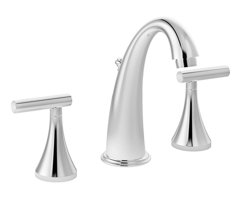 Symmons Industries Polished Chrome Widespread Bathroom Sink Faucet with Double Lever Handle 