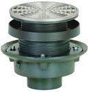 2 in. No-Hub Adjustable Flashing Drain with Nickel Bronze Ring and Strainer and 6-1/2 in. Top in Stainless Steel