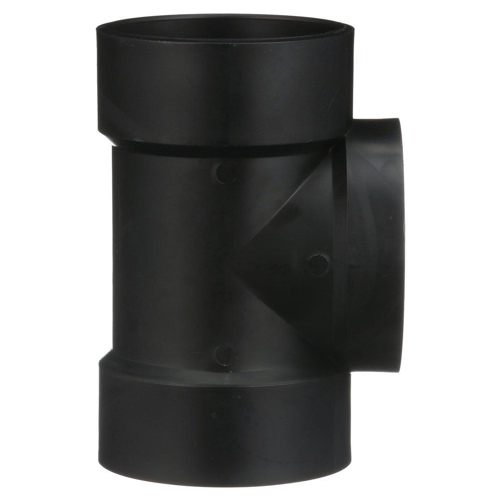 Black ABS DWV Flush Cleanout Tee 