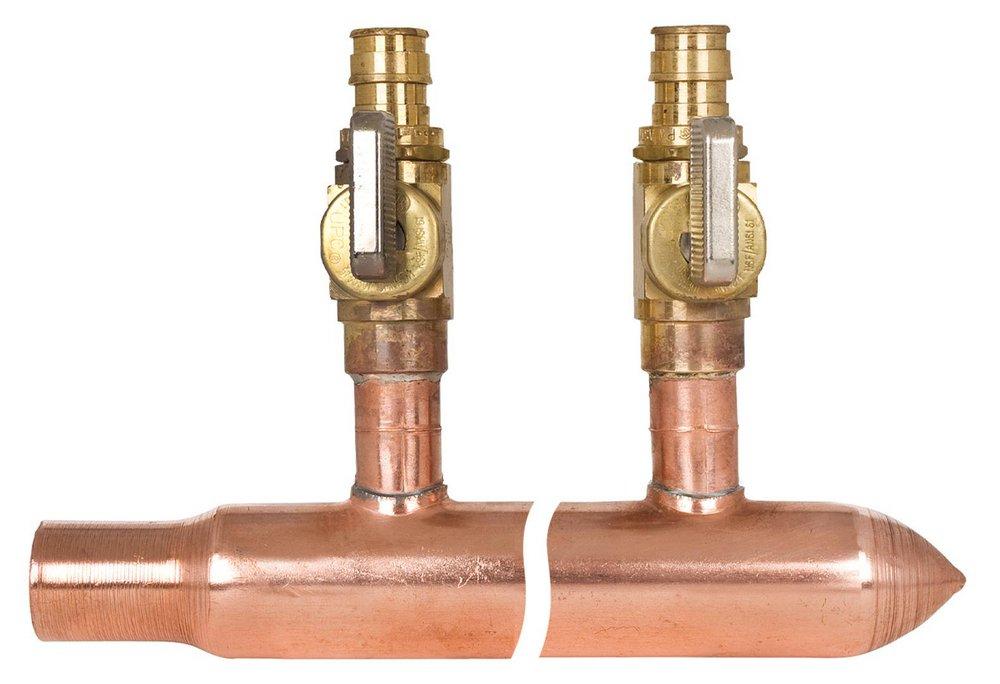 Sioux Chief Copper Male Sweat x Spin Closed Valve Manifold 
