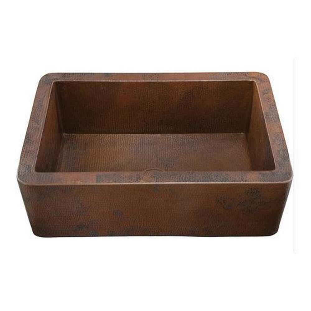 Thompson Aged Copper 33 x 22 in. Copper Single Bowl Farmhouse Kitchen Sink 