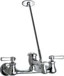 Chicago Faucets Polished Chrome Two Lever Handle Wall Mount Service Faucet 