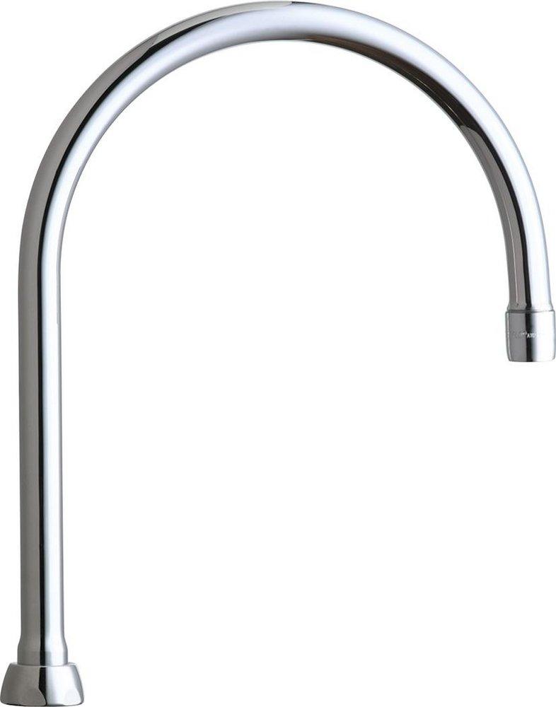 Chicago Faucets Polished Chrome 8 in. High-Arch Gooseneck Swing Spout, 2.2 gpm 