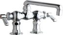 1.5 gpm 2 Hole Deck Mount Centerset Hot and Cold Water Sink Faucet with Lever Handle in Polished Chrome