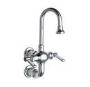 Two Lever Handle Wall Mount Service Faucet in Polished Chrome