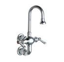 Chicago Faucets Polished Chrome Two Lever Handle Wall Mount Service Faucet 