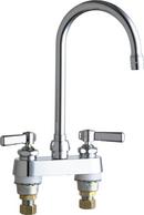 Chicago Faucets Polished Chrome Two Lever Handle Deck Mount Service Faucet 