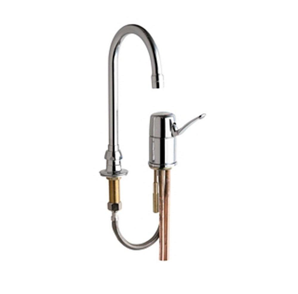 Chicago Faucets Polished Chrome Single Handle Lever Deck Mount Service Faucet 