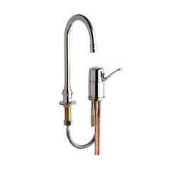 Single Handle Lever Deck Mount Service Faucet in Polished Chrome