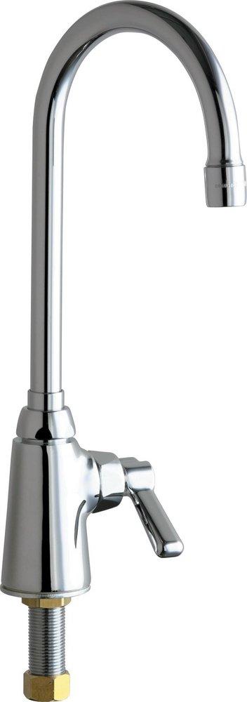 Chicago Faucets Polished Chrome 1-Hole Deckmount Single Supply Sink Faucet with Single Lever Handle 