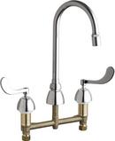 Chicago Faucets Polished Chrome Two Wristblade Handle Deck Mount Service Faucet 