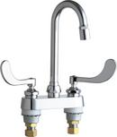 Two Handle Wristblade Deck Mount Service Faucet in Polished Chrome
